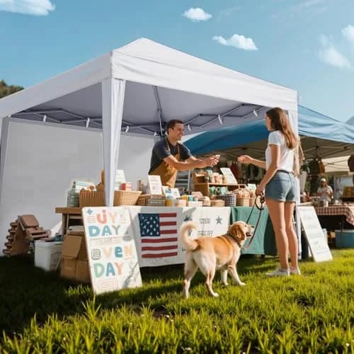 Driftalia 10x10 Pop Up Canopy Tent with Sidewalls | Wind-Resistant, Portable, Easy Setup thumbnail 7