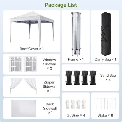 Driftalia 10x10 Pop Up Canopy Tent with Sidewalls | Wind-Resistant, Portable, Easy Setup thumbnail 3