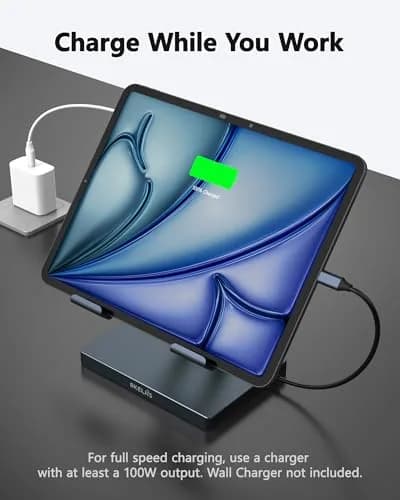 BKELHS 2026 iPad Pro USB C Hub Stand Adapter for iPad Pro M5 M3 M4 13 12.9 11 Inch | 4K HDMI, SD/TF, 3 USB 3.0, Audio thumbnail 6