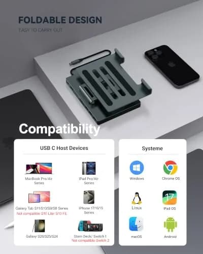 BKELHS 2026 iPad Pro USB C Hub Stand Adapter for iPad Pro M5 M3 M4 13 12.9 11 Inch | 4K HDMI, SD/TF, 3 USB 3.0, Audio thumbnail 9