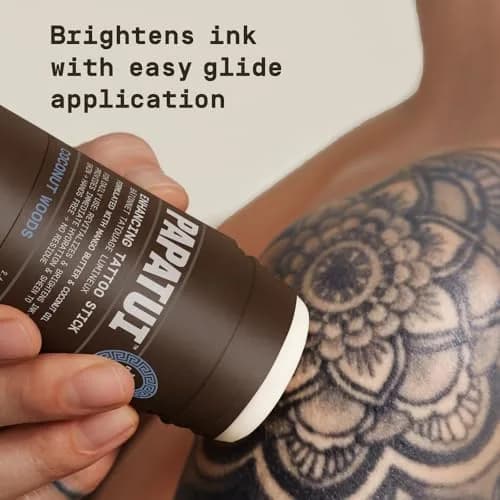 PAPATUI Coconut Woods Enhancing Tattoo Stick 2.6 oz | Moisturizes & Boosts Contrast on Healed Tattoos thumbnail 5