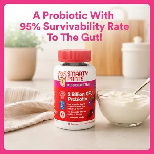 SmartyPants Kids Probiotic Gummies for Digestive Health 30 Count (2 Billion CFU) | Clinically Studied Probiotic for Gut Health & Immune Support thumbnail 7
