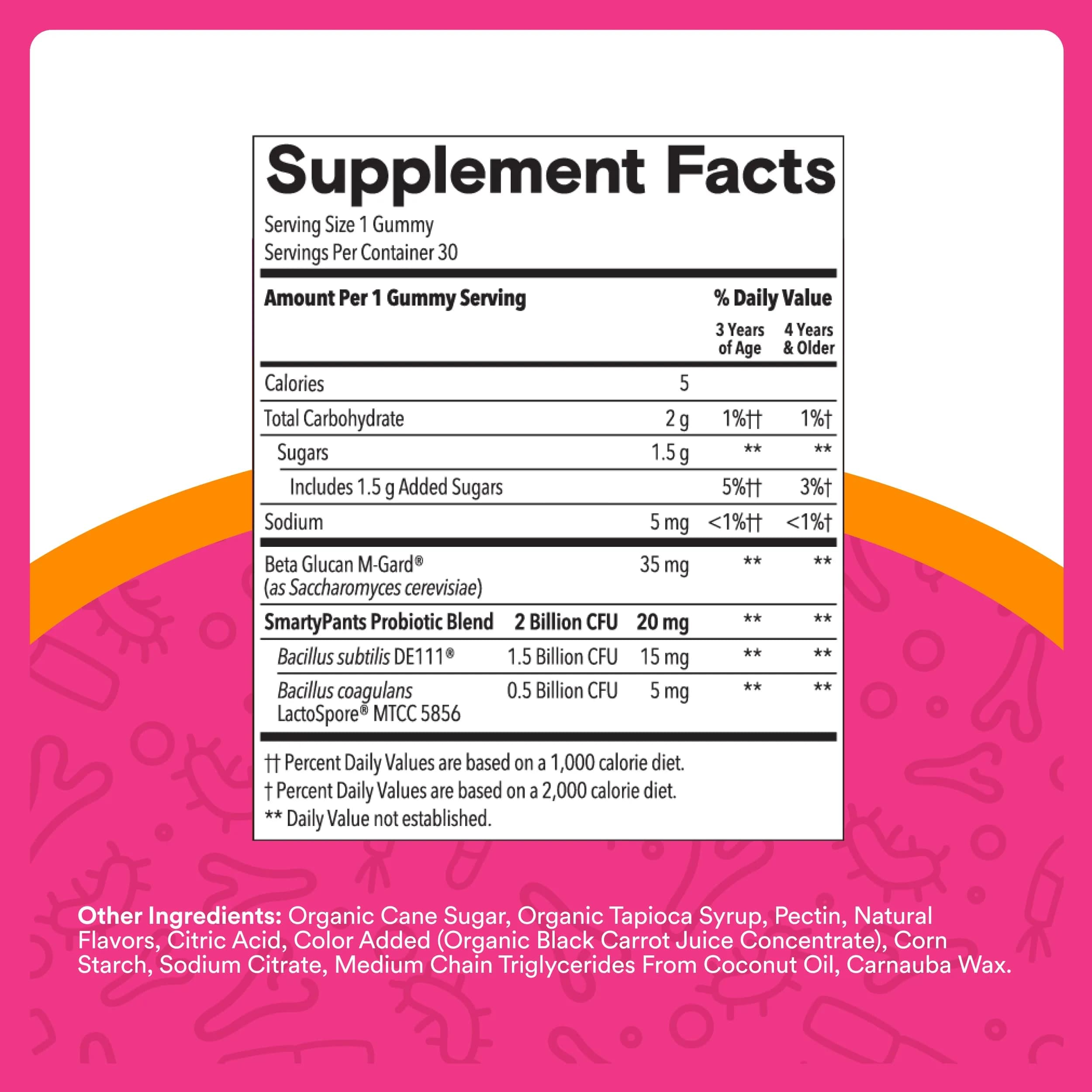 SmartyPants Kids Probiotic Gummies for Digestive Health 30 Count (2 Billion CFU) | Clinically Studied Probiotic for Gut Health & Immune Support - view 3