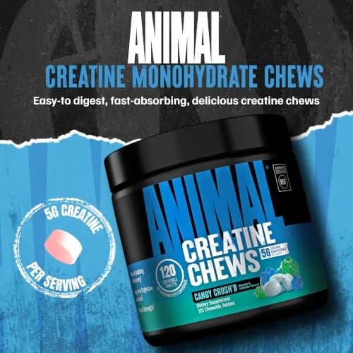 Animal Creatine Monohydrate Chews for Men & Women | 120 Count | 5g Creatine per Chew for Strength & Recovery thumbnail 2