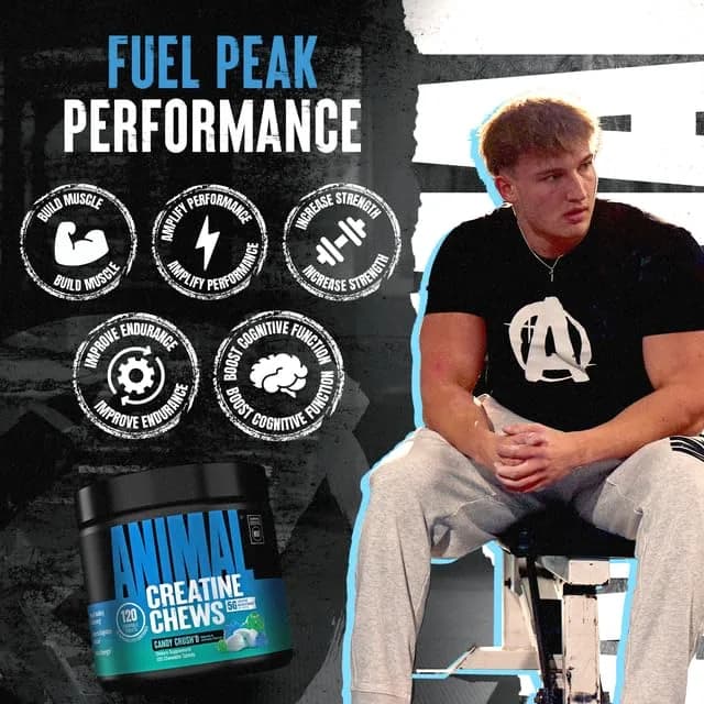 Animal Creatine Monohydrate Chews for Men & Women | 120 Count | 5g Creatine per Chew for Strength & Recovery thumbnail 4