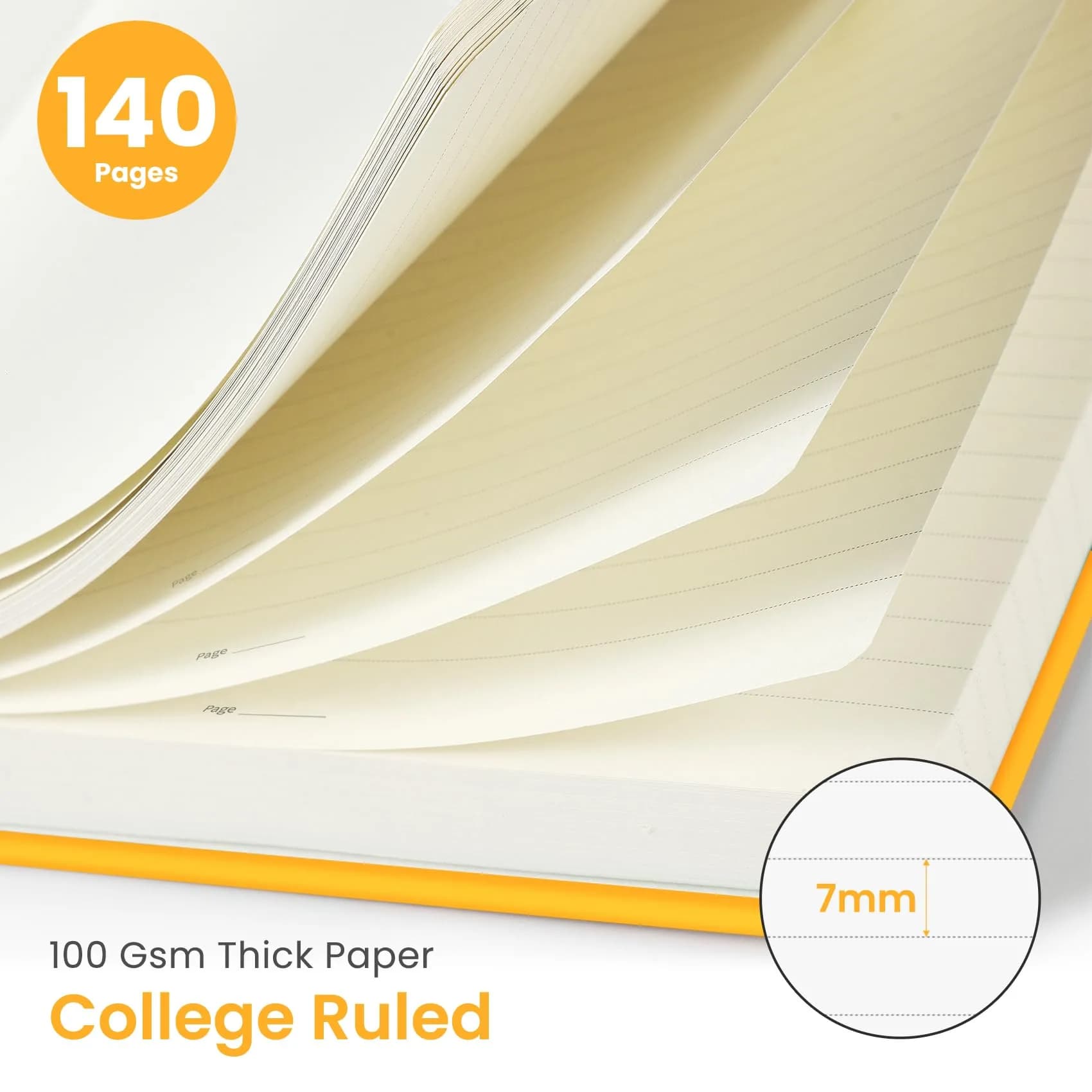 Taja Lined Spiral Journal Notebook A5 (14.5cm x 20cm) | College Ruled Hardcover for Work & Note Taking - view 2