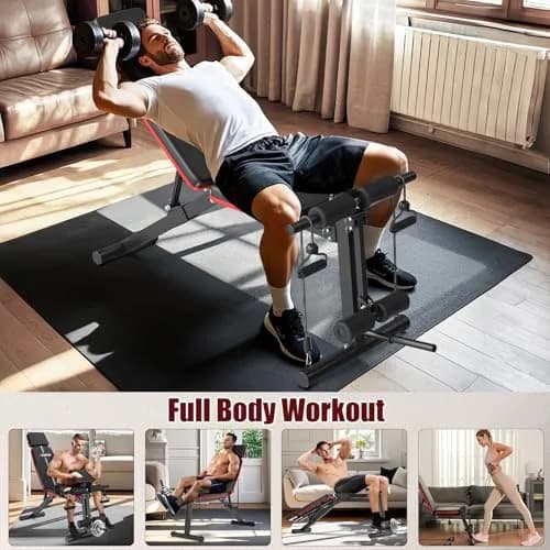 XDDIAS Adjustable Weight Bench with Leg Extension & Preacher Curl Pad | Foldable Home Gym Equipment Support up to 770 lbs thumbnail 6