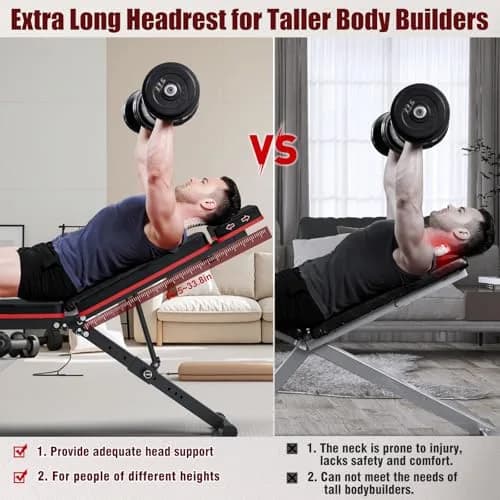 XDDIAS Adjustable Weight Bench with Leg Extension & Preacher Curl Pad | Foldable Home Gym Equipment Support up to 770 lbs thumbnail 7