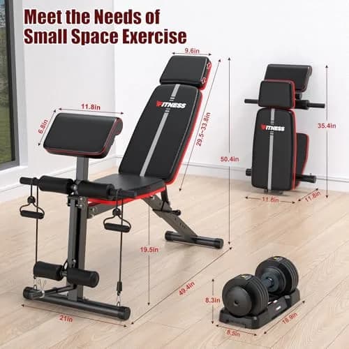 XDDIAS Adjustable Weight Bench with Leg Extension & Preacher Curl Pad | Foldable Home Gym Equipment Support up to 770 lbs thumbnail 8