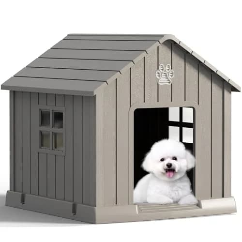 Fancyango Dog House Outdoor Indoor | Waterproof, Ventilated, Easy to Clean, Elevated Floor for Small-Medium Dogs thumbnail 1