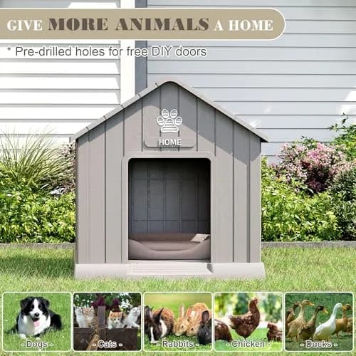 Fancyango Dog House Outdoor Indoor | Waterproof, Ventilated, Easy to Clean, Elevated Floor for Small-Medium Dogs thumbnail 5