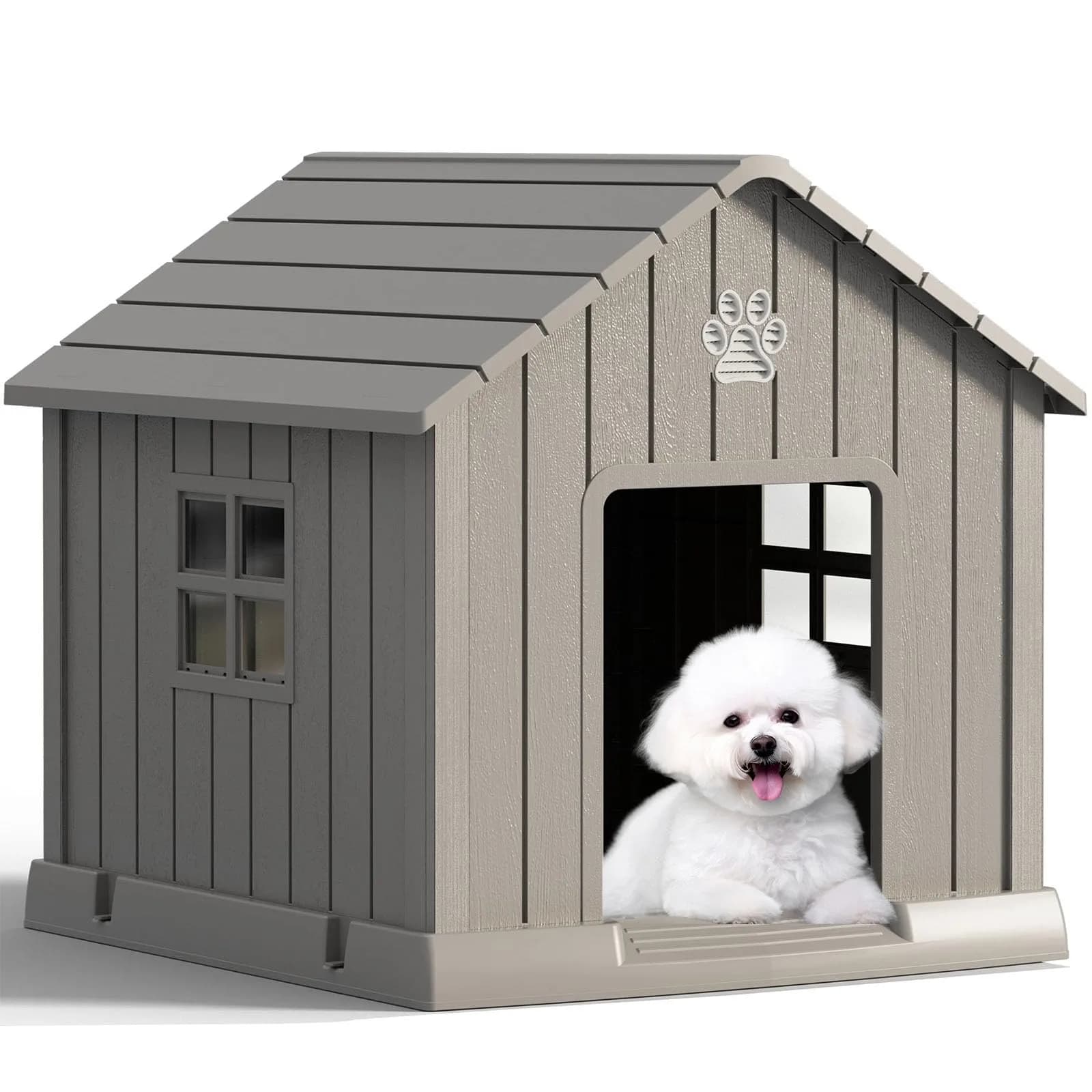 Fancyango Dog House Outdoor Indoor | Waterproof, Ventilated, Easy to Clean, Elevated Floor for Small-Medium Dogs - main product image