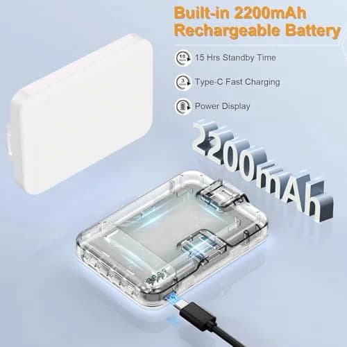Hagibis Selfie Light, LED Camera Light Video Lights 60 LED 2200mAh Rechargeable Phone Light 7 Modes, 10-Level Brightness | Portable Clip-on for Phone/Tablet/Laptop, White thumbnail 2