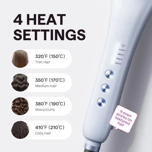 Wavytalk Steam Hair Straightener Brush with Hydro-Infusion Steam Technology, 2.0m Cord, Blue | 410°F Max Heat, 10-15 Min Styling thumbnail 4