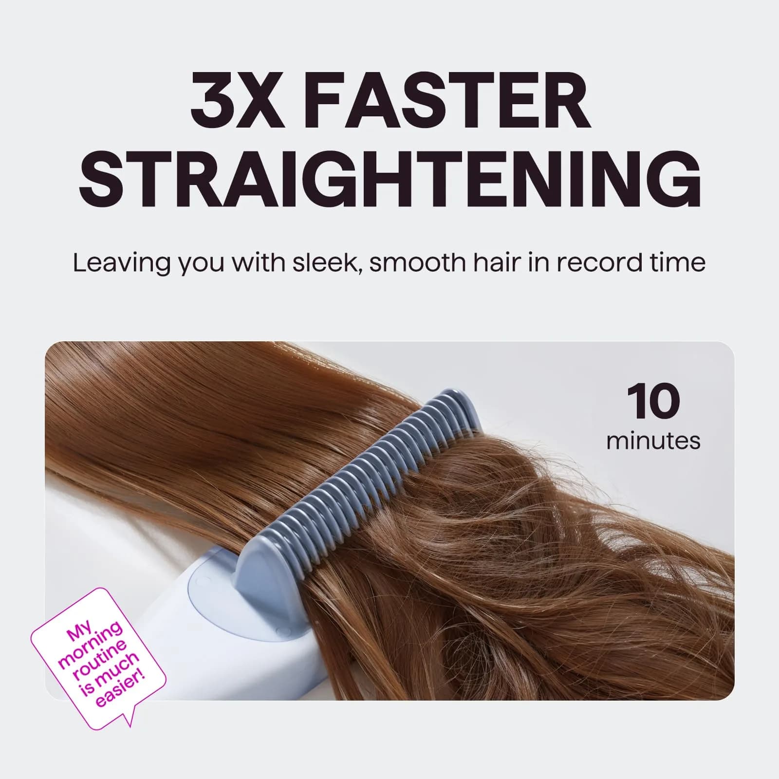 Wavytalk Steam Hair Straightener Brush with Hydro-Infusion Steam Technology, 2.0m Cord, Blue | 410°F Max Heat, 10-15 Min Styling thumbnail 5