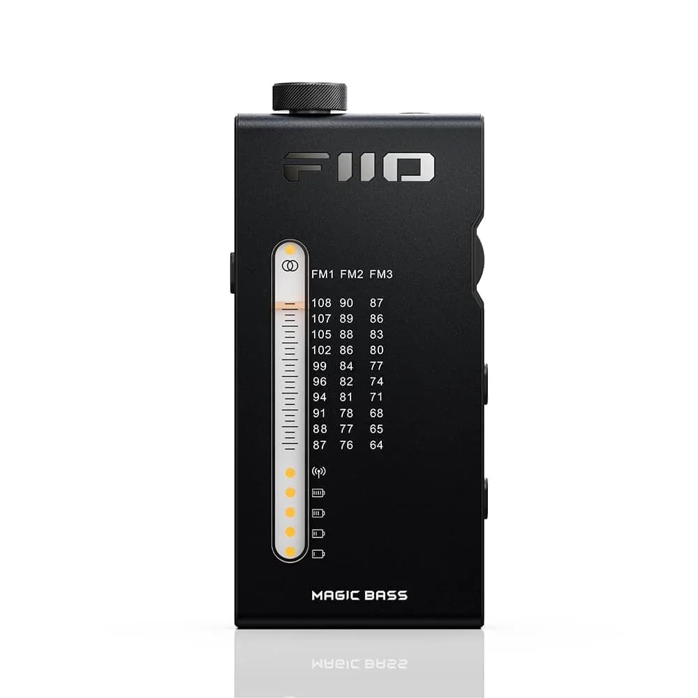 FiiO RR11 Portable HiFi FM Stereo Radio Receiver with Analog PVR Tuning, BASS+3D Sound Effects, 64MHz-108MHz (Black, Hi-Res Audio Certified) — Black