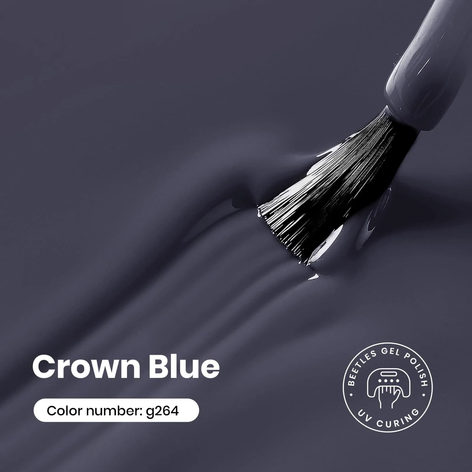 Beetles Gel Polish Crown Blue 15ml | Dark Grey Gel Nail Polish for India - view 2