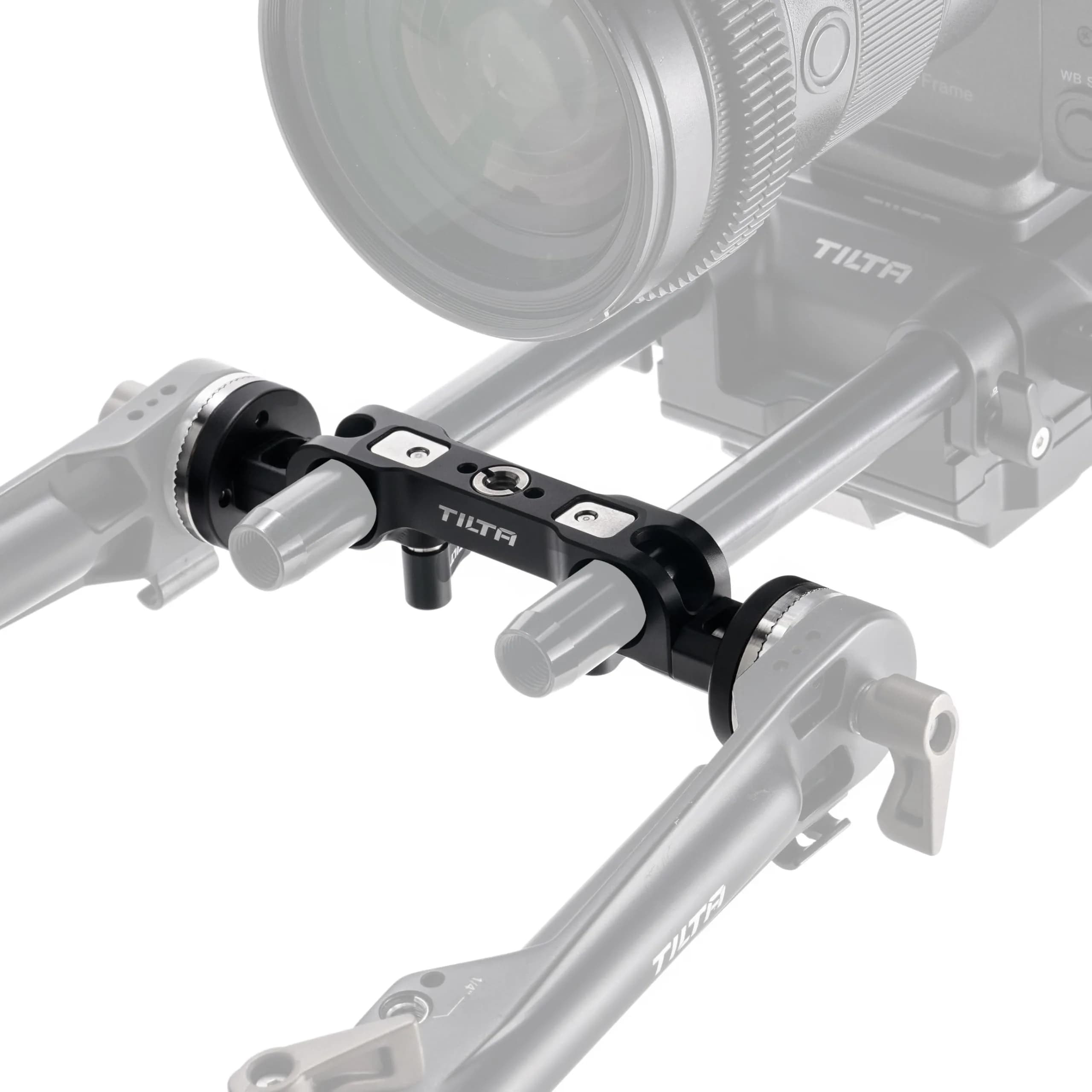 Tilta 15mm LWS Dual Rosette Adapter - Black | Compatible with Rosette Arms & Hand Grips | 15mm Rod Mount | 3/8"-16 & 1/4"-20 Thread - main product image