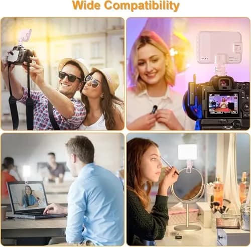 Hagibis Pink Camera Continuous Light 60 LED | Rechargeable Selfie Lighting with 7 Modes & 10 Brightness Levels thumbnail 5