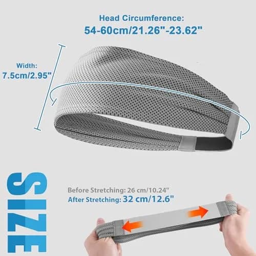 Sukeen Cooling Headbands for Men 4 Pack, Moisture Wicking Headbands for Gym 21.26"-23.62" (54-60 cm) thumbnail 5