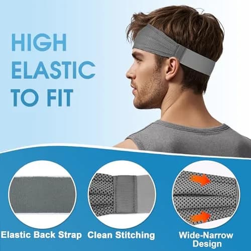 Sukeen Cooling Headbands for Men 4 Pack, Moisture Wicking Headbands for Gym 21.26"-23.62" (54-60 cm) thumbnail 8