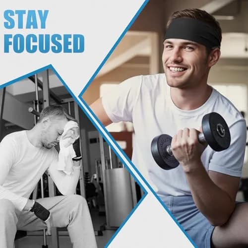 Sukeen Cooling Headbands for Men 4 Pack, Moisture Wicking Headbands for Gym 21.26"-23.62" (54-60 cm) thumbnail 9