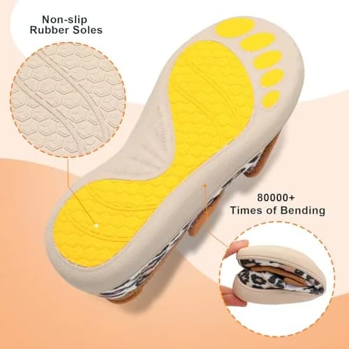 JOINFREE Adjustable Diabetic Slippers for Women, Wide Fit, Leopard Print, Size 9.5 Wide | Cozy Arthritis House Shoes thumbnail 6