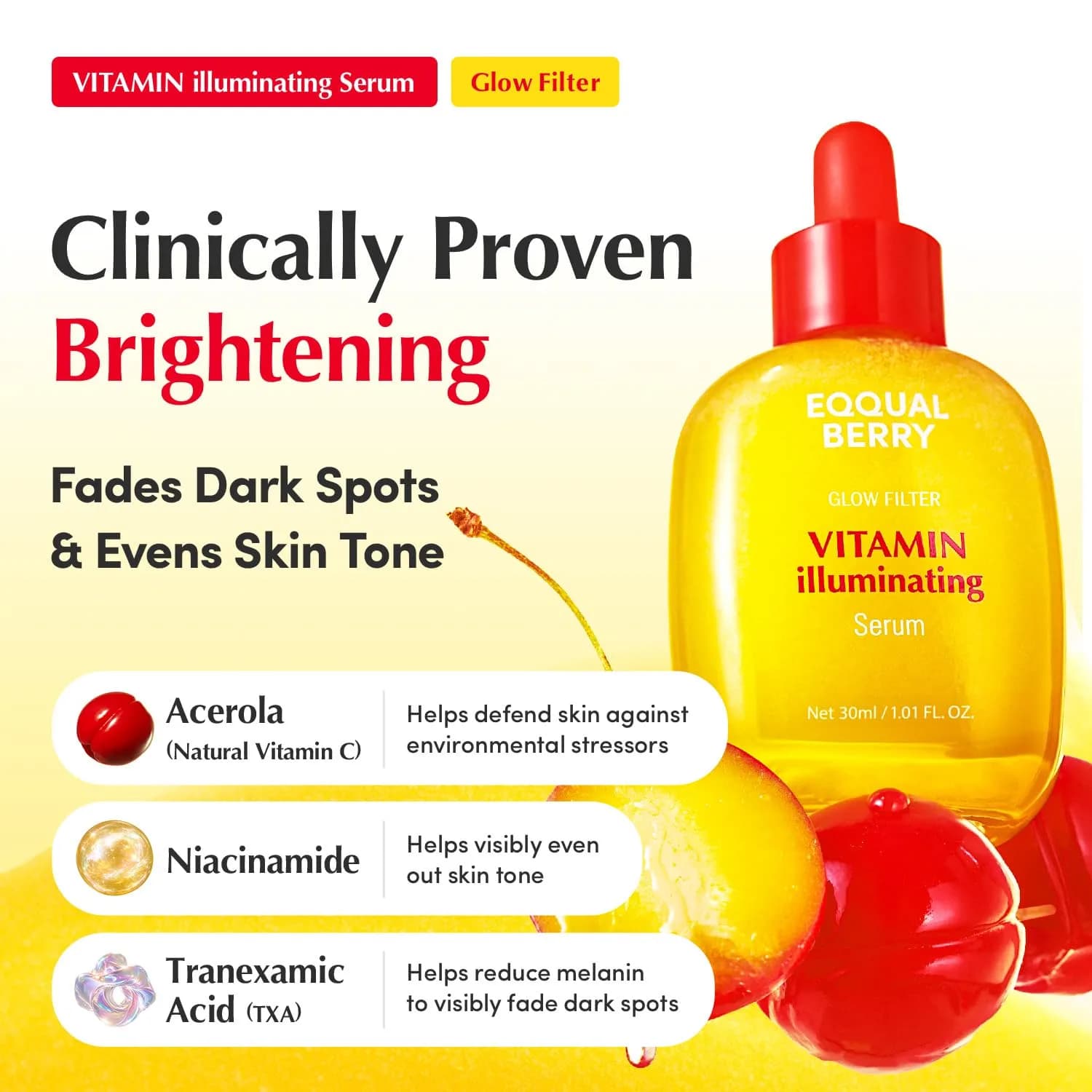 EQQUALBERRY Vitamin Illuminating Serum Double Pack | 60ml (2.02 Fl Oz) | Brightens Dark Spots & Uneven Tone - view 2