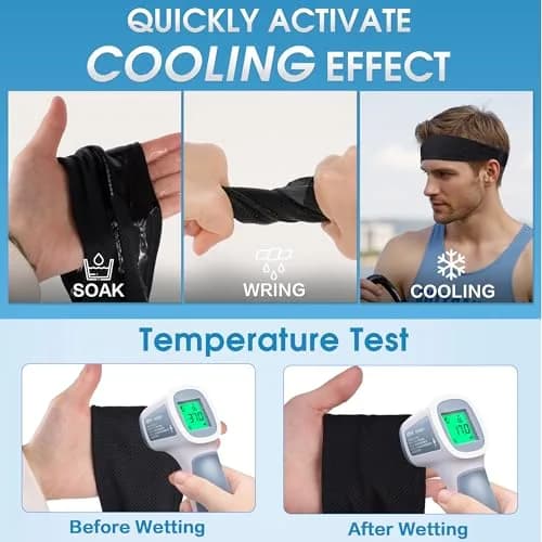 Sukeen Cooling Headbands for Men 4 Pack, Sweat Bands Headbands for Running | Instant Cooling Fabric thumbnail 6
