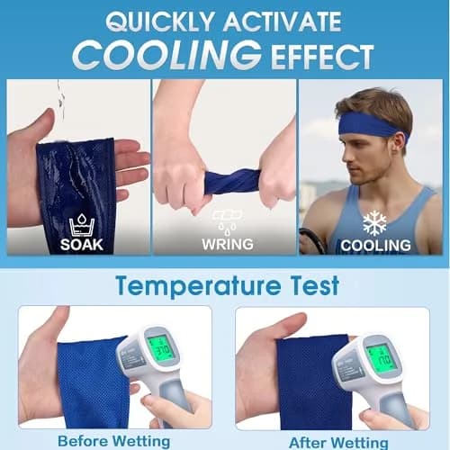 Sukeen Cooling Headbands for Men 6 Pack, Moisture Wicking Polyester-Nylon Blend | Sweat Absorbing for Gym, Running, Cycling thumbnail 6