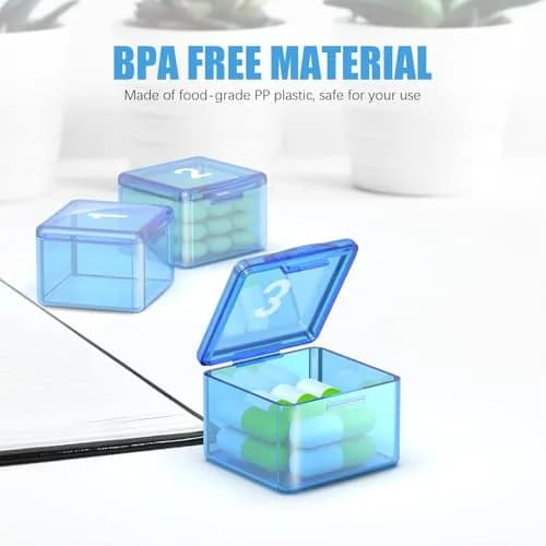 DOHIMGIO 30-Day Monthly Pill Organizer Box with Large Compartments | Easy Open Blue Case for Travel thumbnail 4