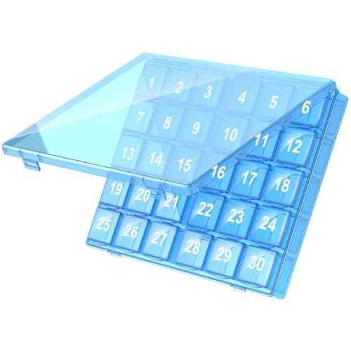 DOHIMGIO 30-Day Monthly Pill Organizer Box with Large Compartments | Easy Open Blue Case for Travel thumbnail 1