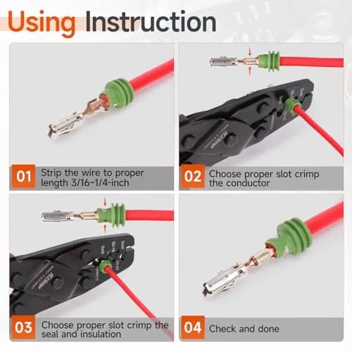 IWISS iCrimp IWC-1424BP Weather Pack Sealed Connector Crimper AWG24-14 | Locking, Versatile, Durable thumbnail 4