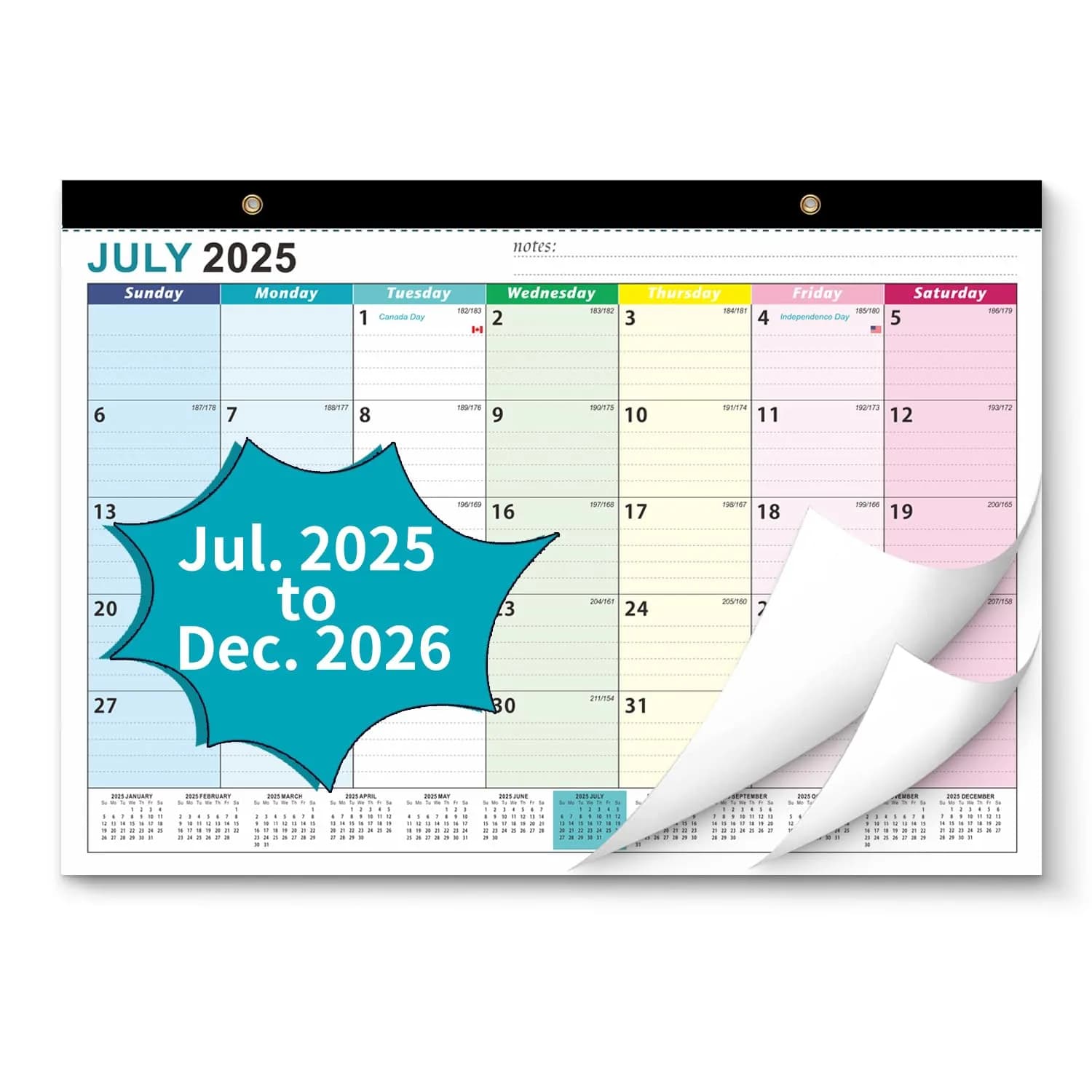 AgePlace Desk Calendar 2026 | Large 17" x 12" Monthly Planner with Holidays