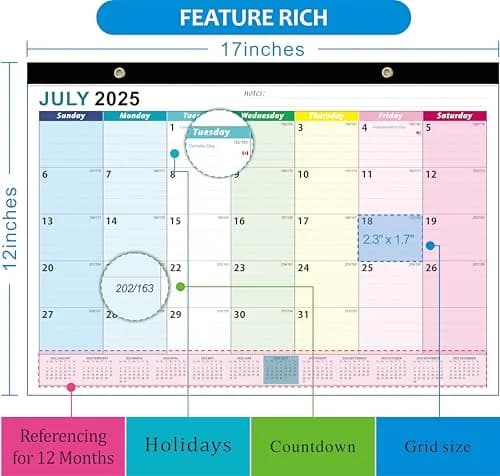 AgePlace Desk Calendar 2026 | Large 17" x 12" Monthly Planner with Holidays thumbnail 2