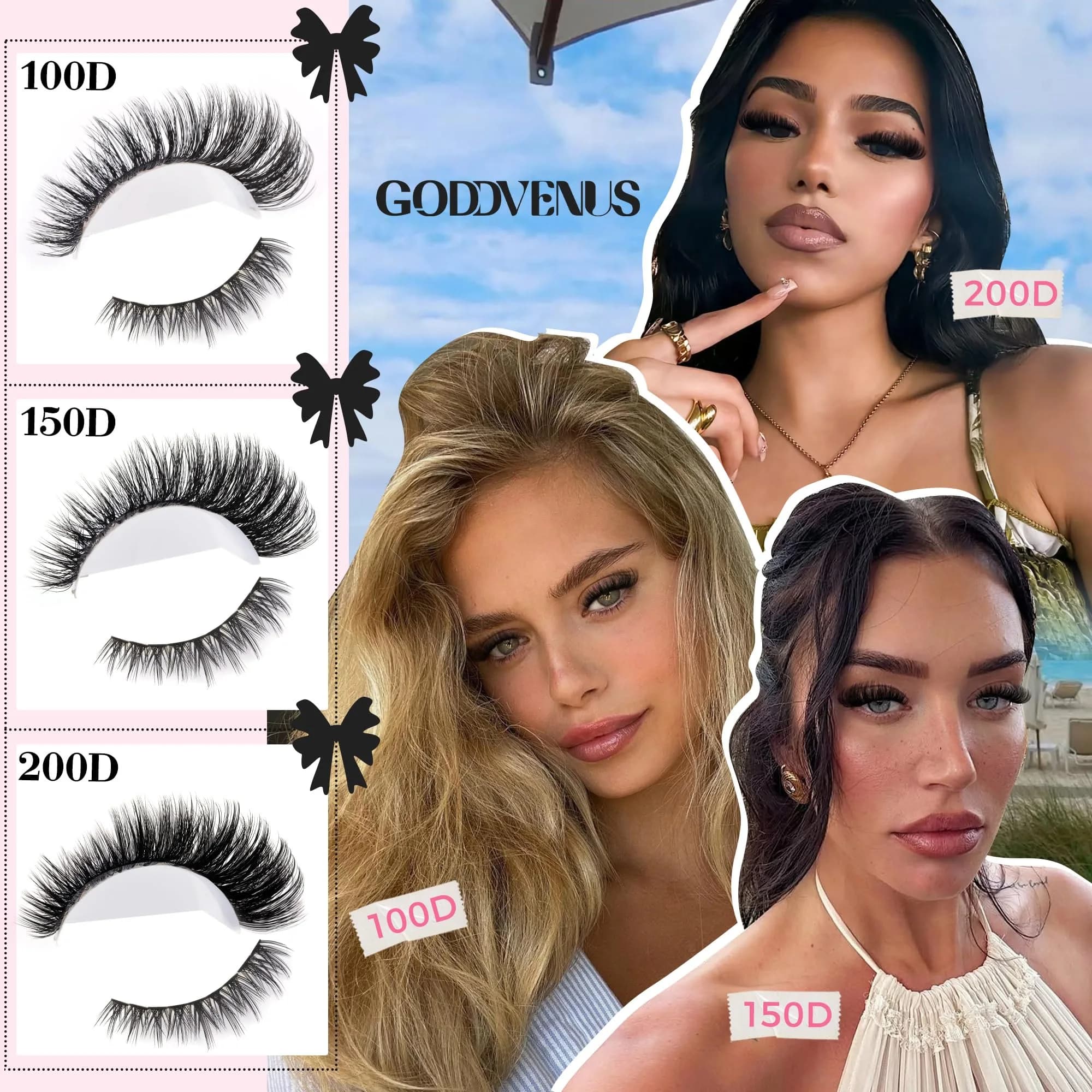 Goddvenus Fluffy Lash Clusters Kit D Curl Volume Cluster Eyelash Extensions 240pcs Upper + 60pcs Bottom Lashes - view 3
