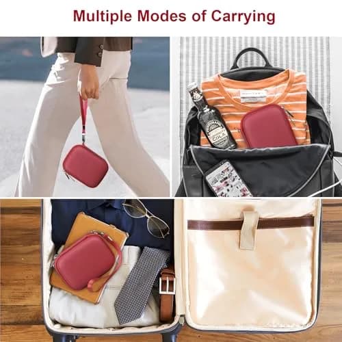 Canboc Carrying Case for Kodak PIXPRO FZ55/ FZ45 16MP Digital Camera, Red | Compact, Durable PU Shell with Mesh Pocket thumbnail 3