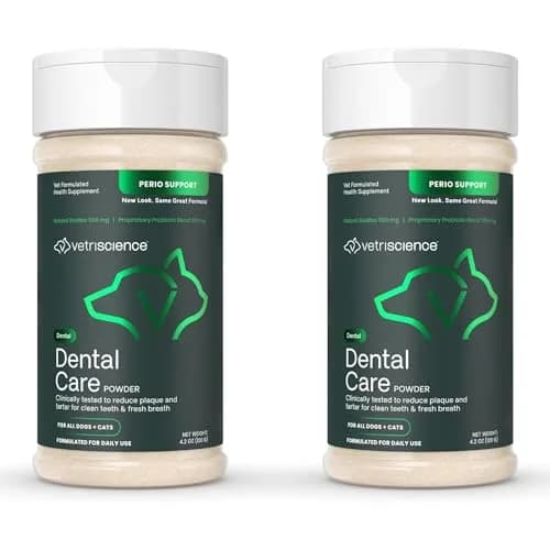 VetriScience Dental Care Powder for Dogs and Cats 2 X 4.2 Oz | Clinically Tested Oral Support thumbnail 1