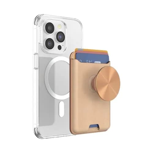 PopSockets Phone Wallet for MagSafe with Grip - Tan Nigiri | Slim Magnetic Card Holder & Stand thumbnail 1