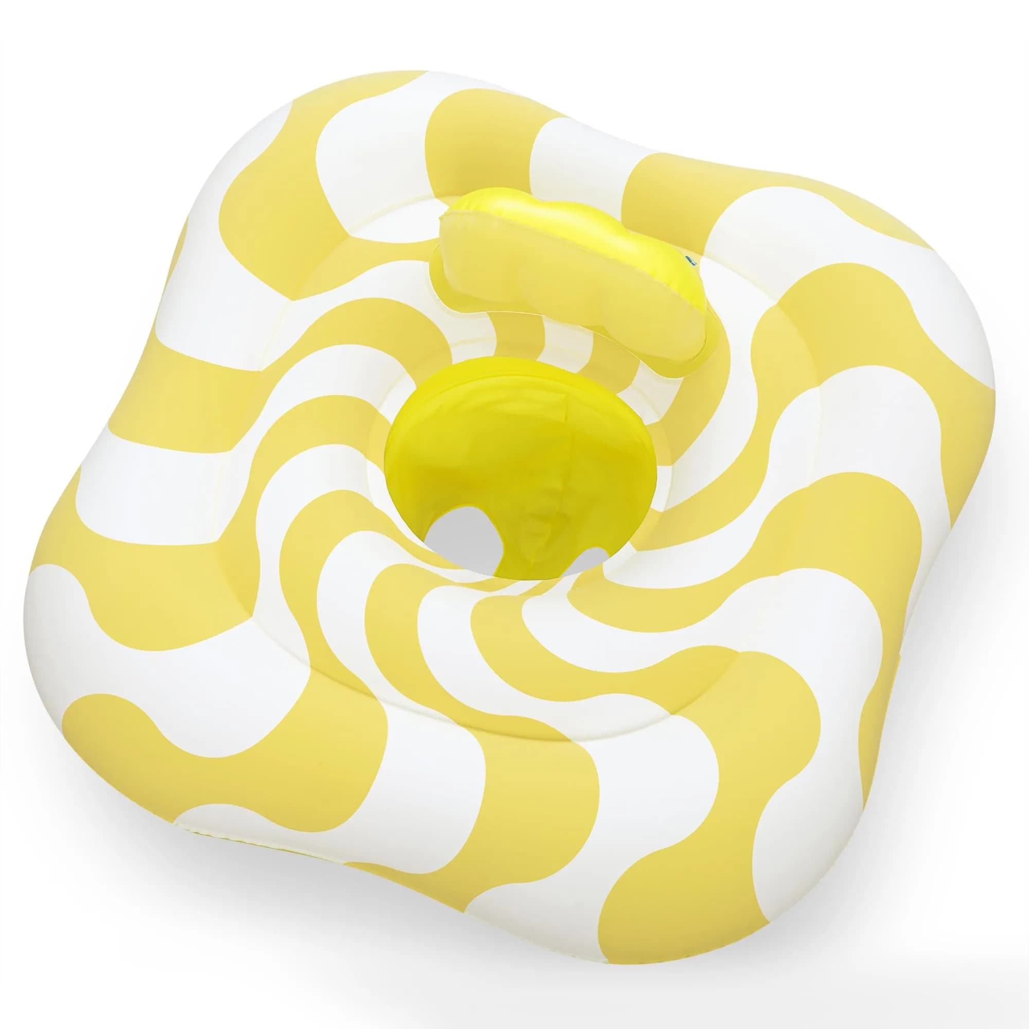 Swim Safe Comfort Plush Baby Float - Yellow Wavy Square | Water Entry Support for 12-24mo