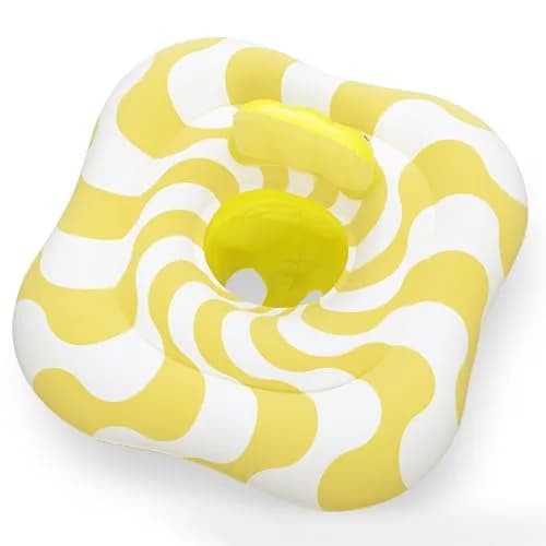 Swim Safe Comfort Plush Baby Float - Yellow Wavy Square | Water Entry Support for 12-24mo thumbnail 1