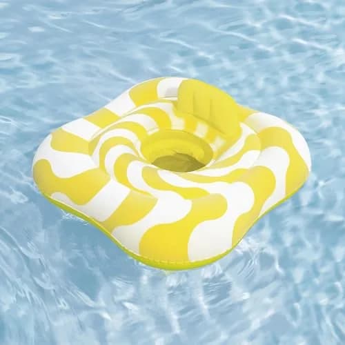 Swim Safe Comfort Plush Baby Float - Yellow Wavy Square | Water Entry Support for 12-24mo thumbnail 3
