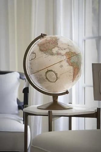 Replogle Franklin World Globe 12" Diameter Raised Relief Antique Ocean | U.S. Cartography thumbnail 7