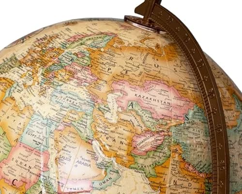 Replogle Franklin World Globe 12" Diameter Raised Relief Antique Ocean | U.S. Cartography thumbnail 5