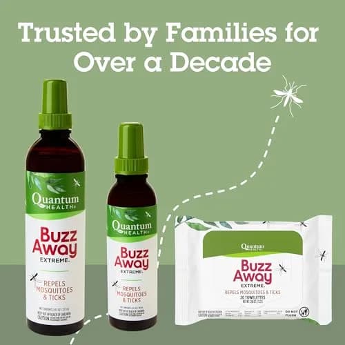 Quantum Buzz Away Extreme Mosquito & Tick Wipes | DEET-Free, 20 Count, Natural Essential Oils for Outdoor Protection thumbnail 7
