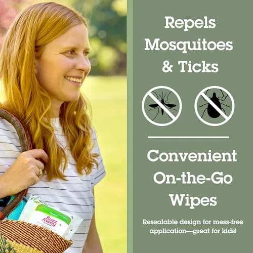 Quantum Buzz Away Extreme Mosquito & Tick Wipes | DEET-Free, 20 Count, Natural Essential Oils for Outdoor Protection thumbnail 2