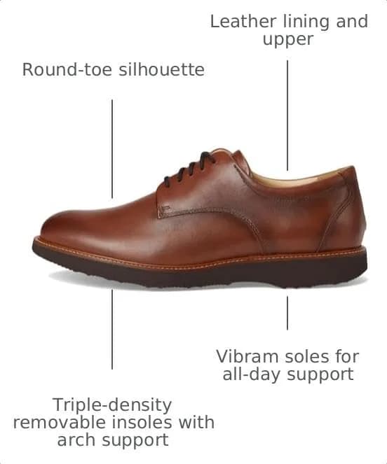 Samuel Hubbard Men's Founder Cognac Leather Wide Shoes | Classic Oxford Style with Vibram Sole Support thumbnail 4