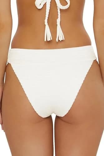ISABELLA ROSE Maza - Women's Banded Bikini Bottom, Cheeky Coverage, Swimwear Separates for Women, Cloud, Large thumbnail 3