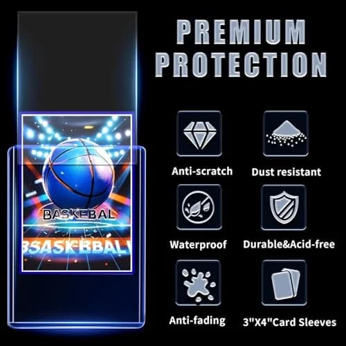 TRUGQ Card Sleeves Toploaders Set (200 Count) | 3" x 4" Hard Plastic Protectors with Soft Sleeves for Baseball, Sports, K-Pop Cards thumbnail 4