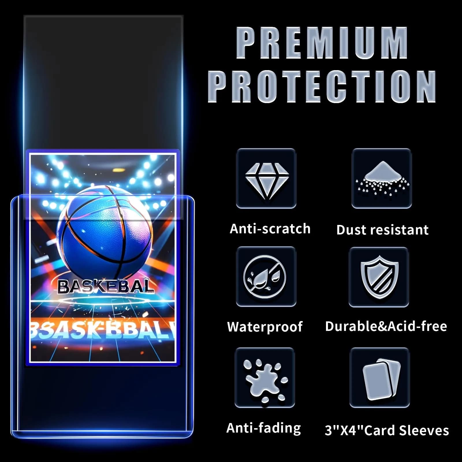 TRUGQ 200 Card Sleeves & Toploaders Set | Premium Card Protection for Sports & Collectible Cards (100 Hard + 100 Soft) - view 4